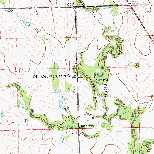 Topographic Map of Old County Farm Cemetery, KS