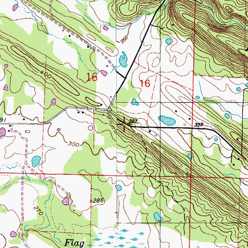 Topographic Map of Cedar Ridge, AR