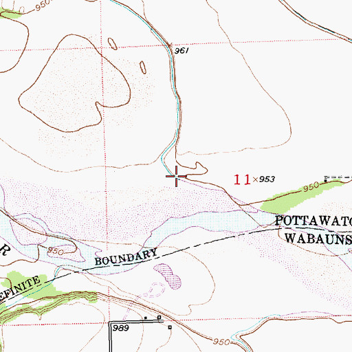 Topographic Map of Lost Creek, KS
