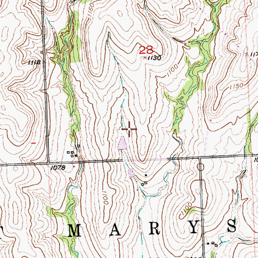 Topographic Map of Saint Mary Queen of the Universe School, KS