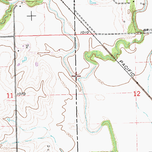 Topographic Map of Little Cross Creek, KS