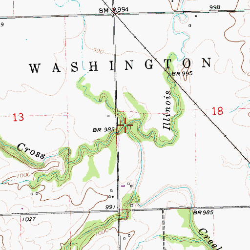 Topographic Map of Illinois Creek, KS