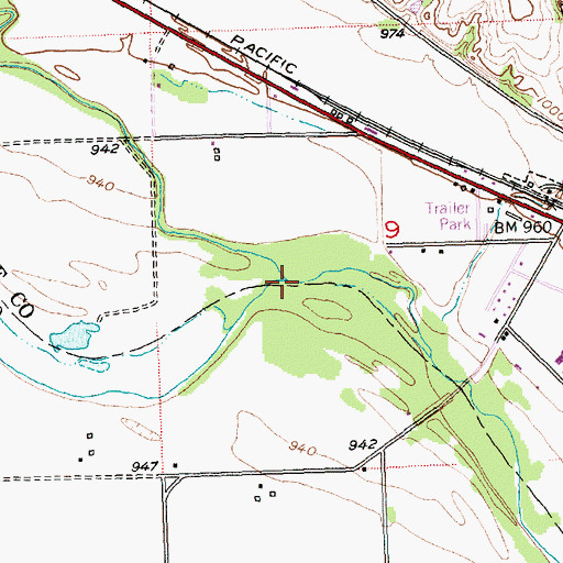 Topographic Map of Deep Creek, KS