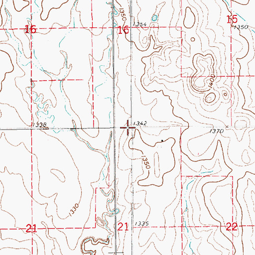 Topographic Map of Township of Fountain, KS