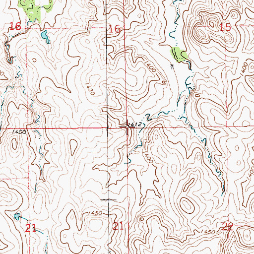 Topographic Map of Township of Henry, KS