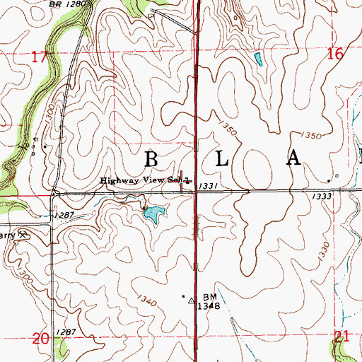 Topographic Map of Highway View School, KS