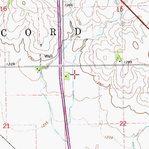 Topographic Map of Township of Concord, KS