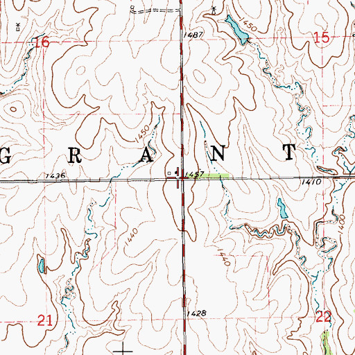 Topographic Map of Township of Grant, KS