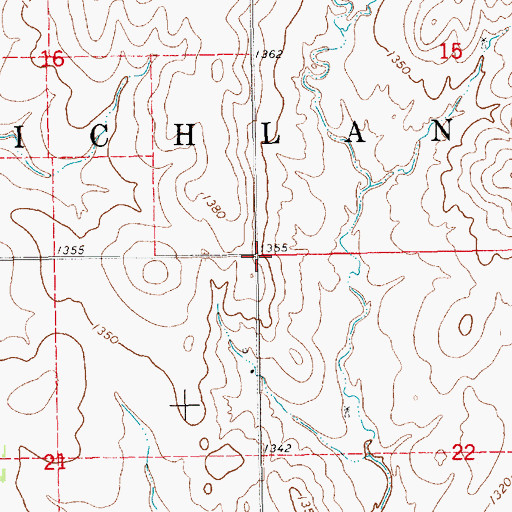 Topographic Map of Township of Richland, KS