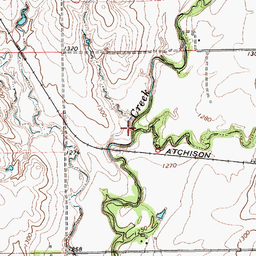 Topographic Map of Vine Creek, KS