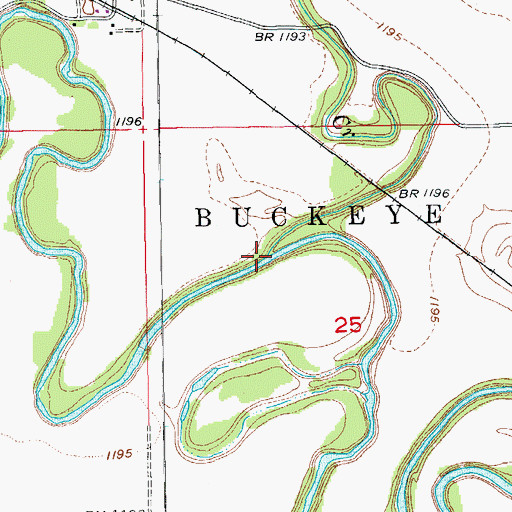 Topographic Map of Coal Creek, KS