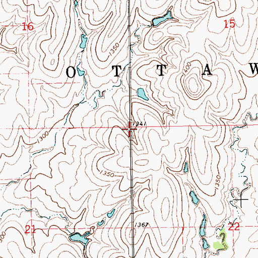 Topographic Map of Township of Ottawa, KS