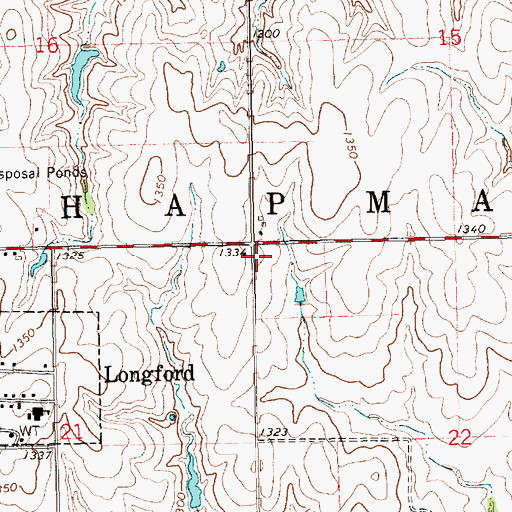 Topographic Map of Township of Chapman, KS