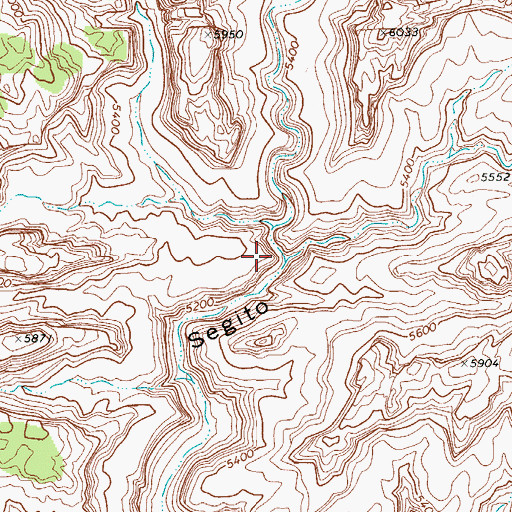 Topographic Map of Forty Caves Canyon, AZ