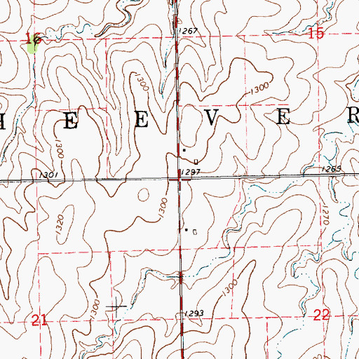 Topographic Map of Township of Cheever, KS