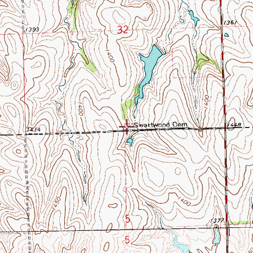 Topographic Map of Swartwood Cemetery, KS