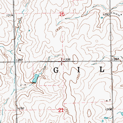 Topographic Map of Township of Gill, KS