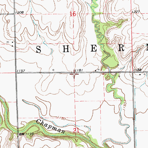 Topographic Map of Township of Sherman, KS