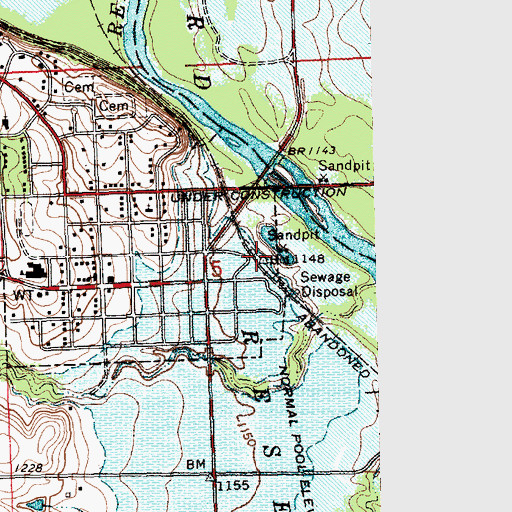 Topographic Map of Wakefield, KS