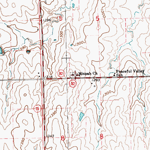 Topographic Map of Mizpah United Methodist Church, KS