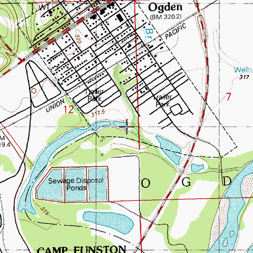 Topographic Map of Dry Branch, KS