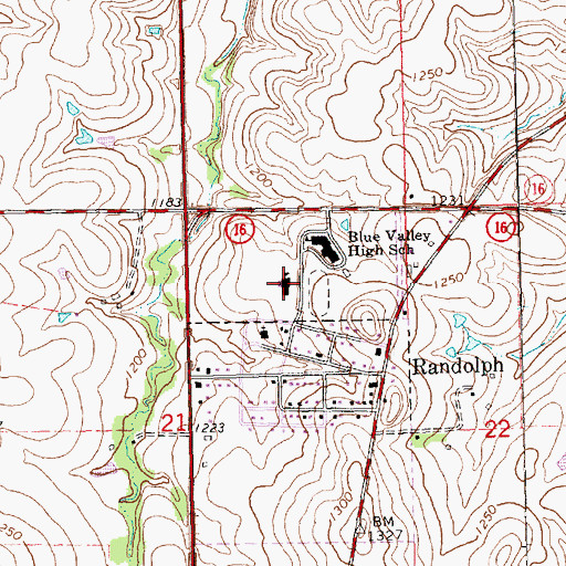 Topographic Map of Randolph Middle School, KS