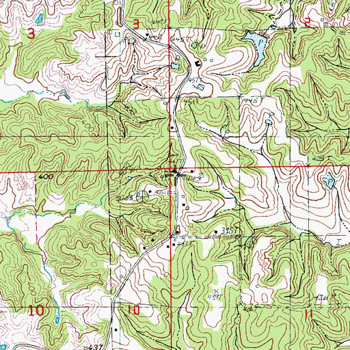 Topographic Map of Center Hill Church, AR