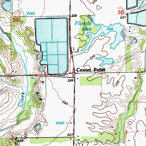 Topographic Map of Center Point, AR
