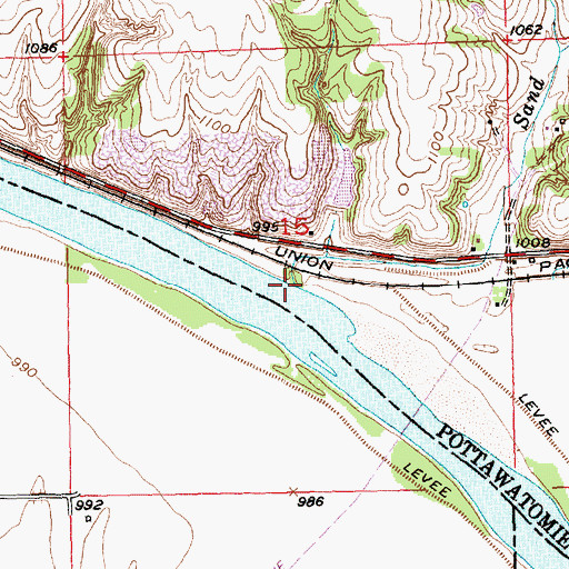 Topographic Map of Sand Creek, KS