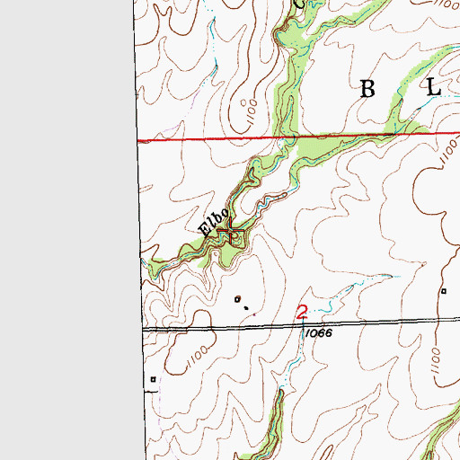 Topographic Map of School Creek, KS