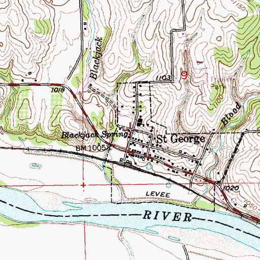 Topographic Map of Blackjack Spring, KS