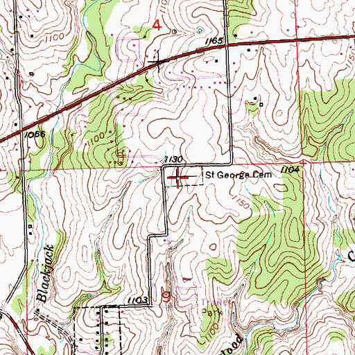 Topographic Map of Saint George Cemetery, KS