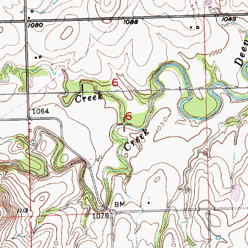 Topographic Map of School Creek, KS