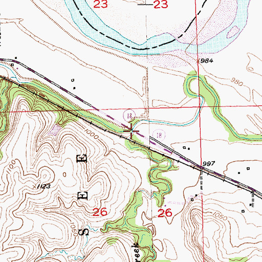 Topographic Map of Emmons Creek, KS