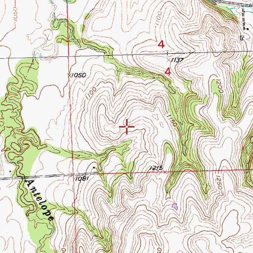 Topographic Map of Township of Wabaunsee, KS