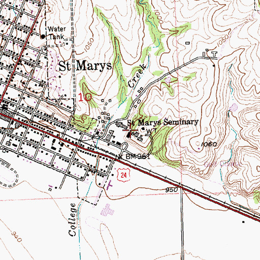 Topographic Map of Saint Marys Seminary (historical), KS