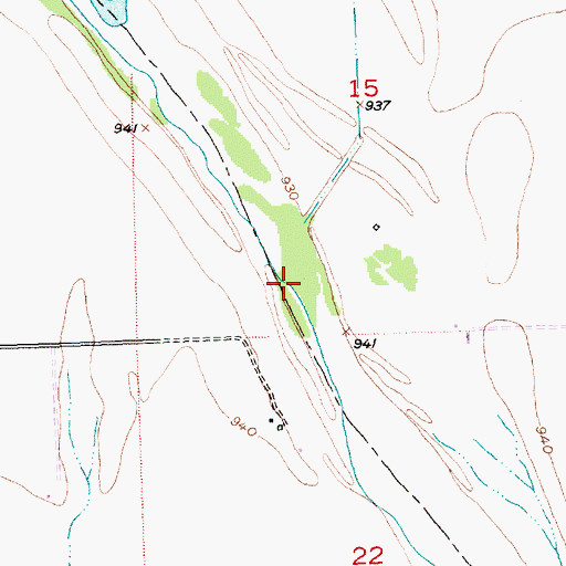 Topographic Map of College Creek, KS