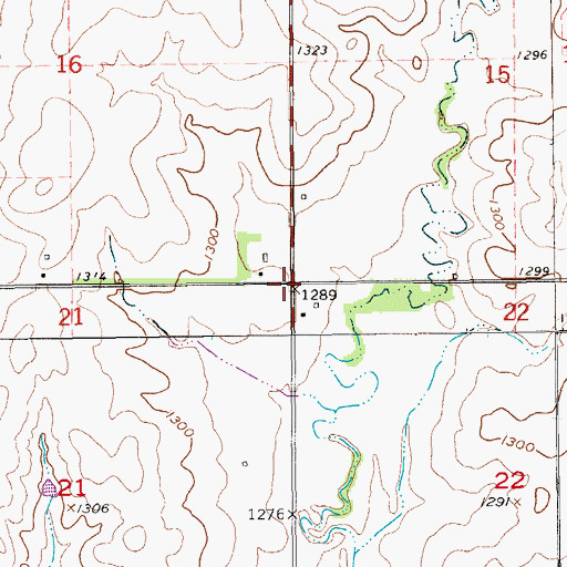 Topographic Map of Township of Culver, KS