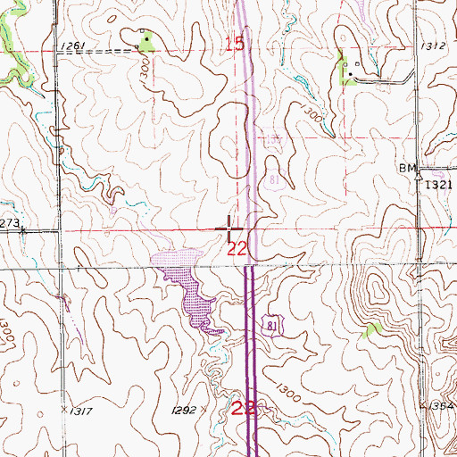Topographic Map of Township of Bennington, KS