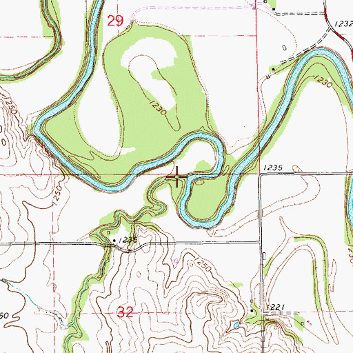 Topographic Map of Battle Creek, KS