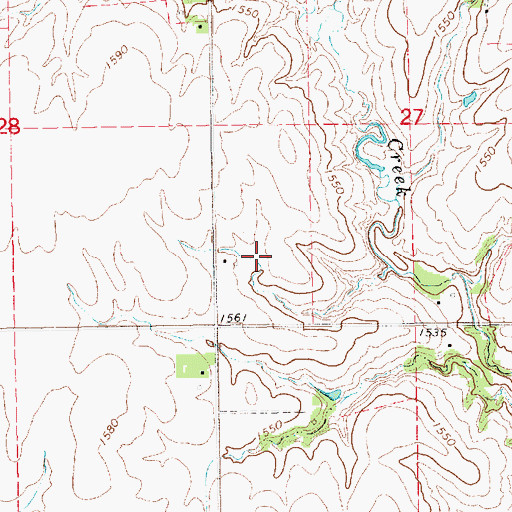 Topographic Map of Cole Creek, KS