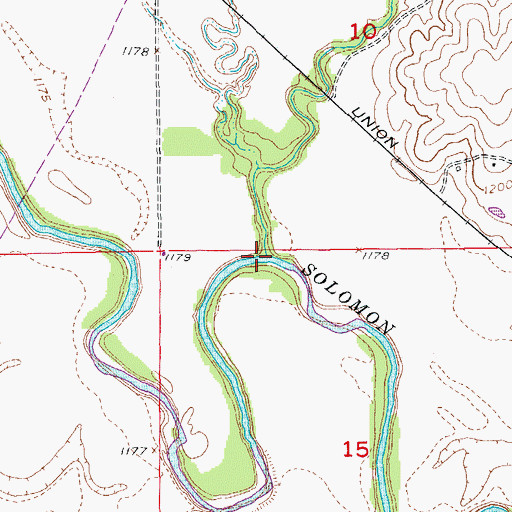 Topographic Map of Buckeye Creek, KS