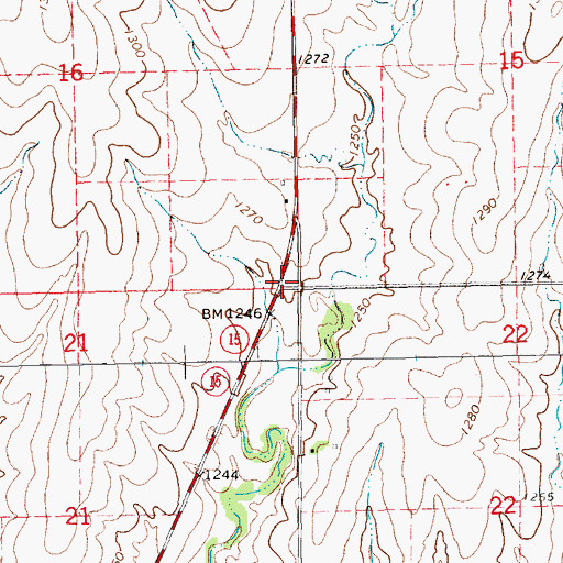 Topographic Map of Township of Buckeye, KS