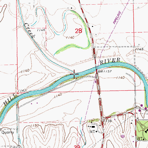 Topographic Map of Mud Creek, KS
