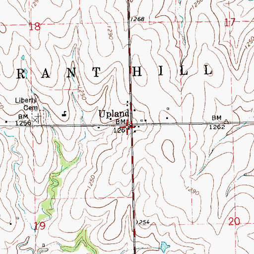 Topographic Map of Upland, KS