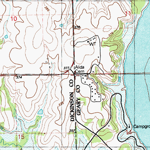 Topographic Map of Laid Cemetery, KS
