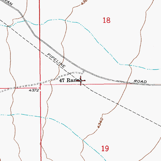 Topographic Map of Fortyseven Ranch, AZ