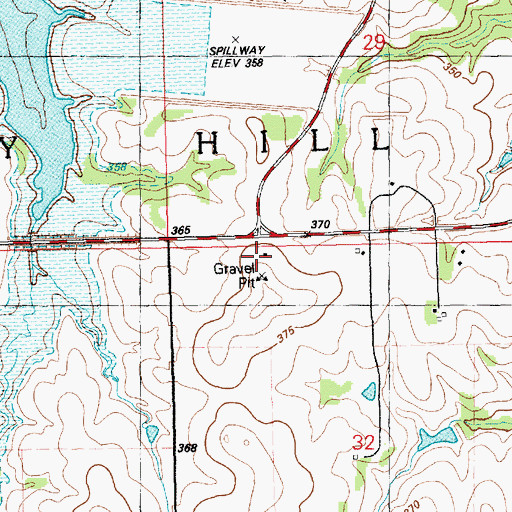 Topographic Map of Walla Walla School (historical), KS