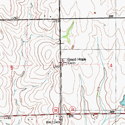 Topographic Map of Good Hope Cemetery, KS
