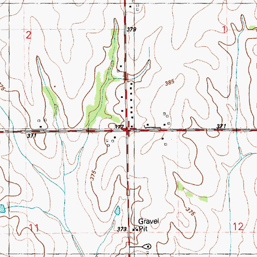 Topographic Map of Aker School (historical), KS